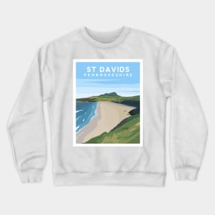 St Davids Beach, Pembrokeshire - South Wales Crewneck Sweatshirt